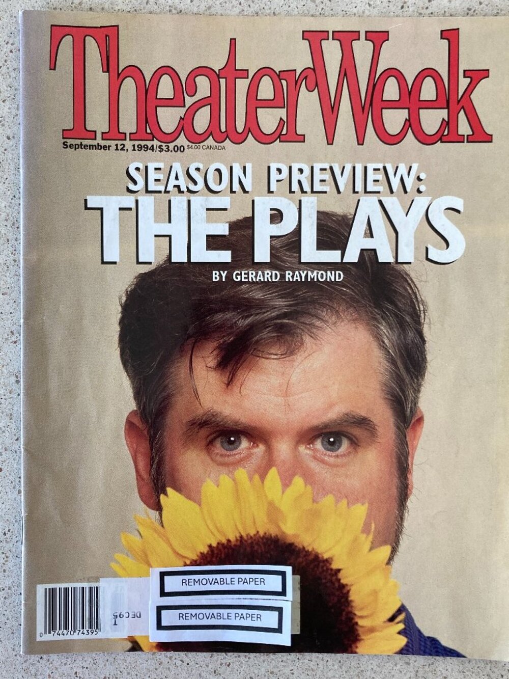 SEASON PREVIEW: THE PLAYS Theater Week Magazine September 12 1994 Label Attached